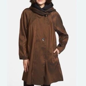 Mycra Pac Donatella Reversible Trench Rain Coat with Collar Hood Size 0-P